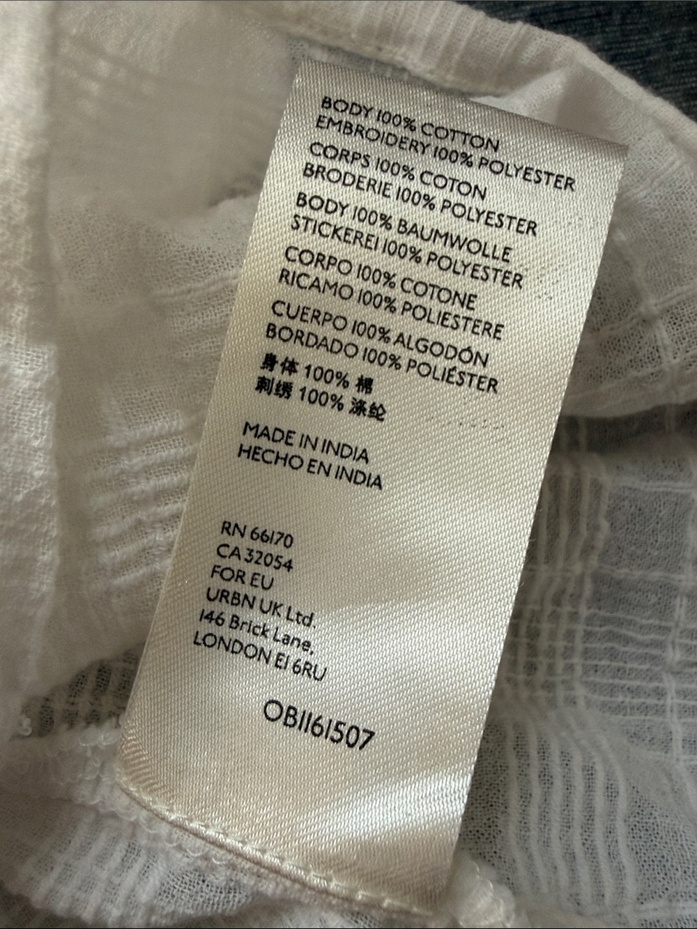 Pilcro and the Letterpress White Peasant Blouse Pink Floral Embroidery cotton - Picture 6 of 6
